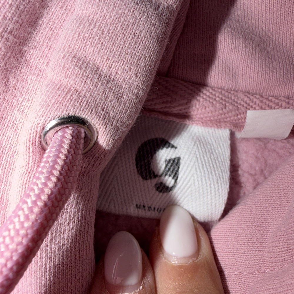 Glossier Original Pink Hoodie Sz M Long Sleeve‎  Make Up Skin Care - Picture 4 of 11